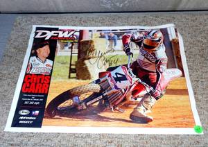 lot 143 image: CHRIS CARR AUTHENTIC AUTOGRAPHED HONDA  PRINT - APPROX 8.5 X 11
