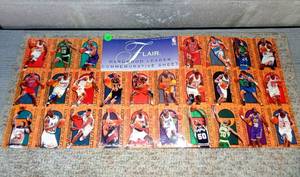 lot 148 image: RARE - 1995-96 Flair Hardwood Leader 27 Card Insert Uncut Sheet Michael Jordan