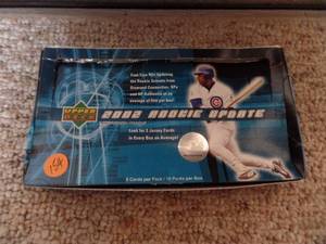 lot 154 image: 2002 UPPER DECK ROOKIE UPDATE BASEBALL BOX - UNSEARCHED PACKS FOUND IN STORAGE LOCKER
