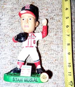 lot 168 image: STAN MUSIAL BASEBALL FIGURINE - SMALL CAP CHIP AS SHOWN ( CAN BE PAINTED)