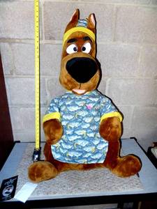lot 173 image: FUN SCOOBY DOO PLUSH DOG IN PJS - APPROX 36 INCHES TALL