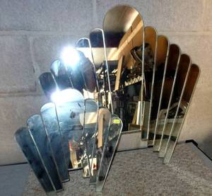 lot 227 image: PAIR OF MATCHING MIRRORS IN GOOD CONDITION, 1 LARGE 1 SMALL
