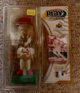 lot 302 image: MARK MCGUIRE 2001 BOBBLE HEAD PLAYMAKERS WITH CARD FACTORY SEALED