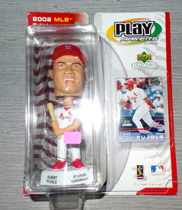 lot 305 image: 2002 PLAYMAKERS BOBBLEHEAD - ALBERT PUJOLS ST LOUIS CARDINALS WITH COLLECTORS CARDS (FACTORY SEALED)