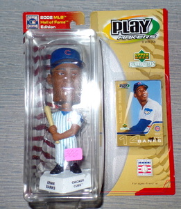 lot 306 image: 2002 PLAYMAKERS BOBBLEHEAD - ERNIE BANKS CHICAGO CUBS WITH COLLECTORS CARDS (FACTORY SEALED)