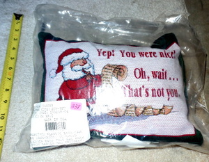 lot 338 image: CHRISTMAS THEMED PILLOW SEALED IN ORIGINAL BAG