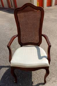 lot 362 image: NICE VINTAGE CANE BACK CHAIR - SOLID AND COMFORTABLE