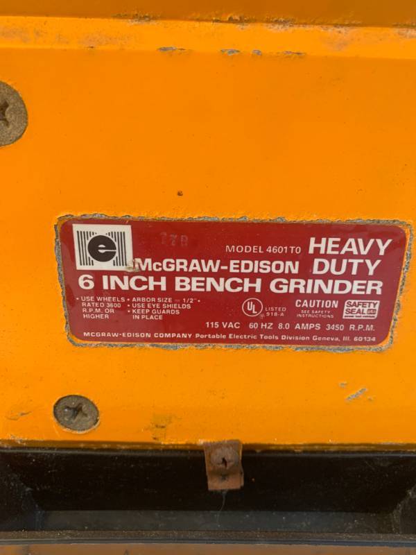 Mcgraw edison on sale bench grinder