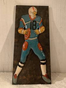 lot 29 image: Peyton Manning Metal Wall Art