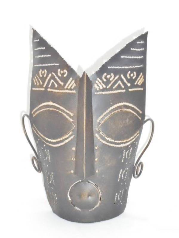 lot 70 image: African mask candle holder