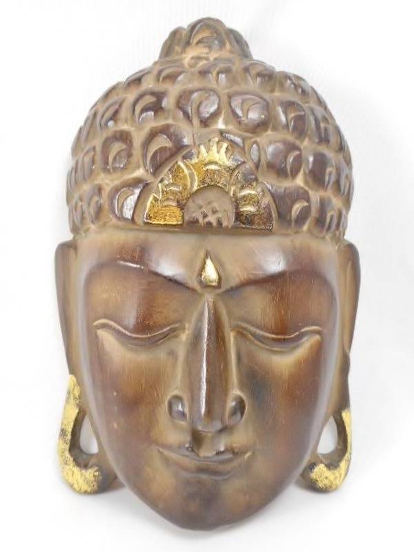 lot 73 image: Wood female Buddha mask