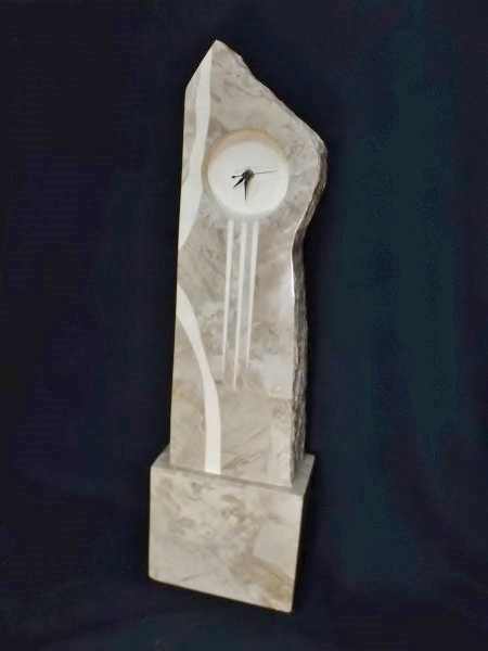 lot 58 image: Polished solid Granite clock