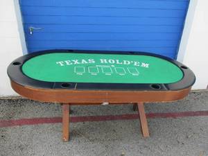 lot 80 image: Texas Holdem -Table Top- Game Table, With Cup Holders.