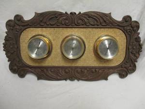 lot 76 image: Vintage-Springfield Instruments Weather Station. Thermometer, Barometer And Humidity