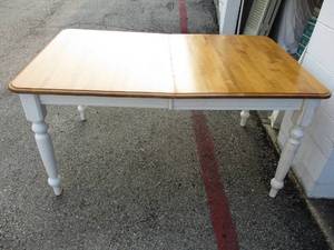 lot 129 image: White and Natural Dining Table,