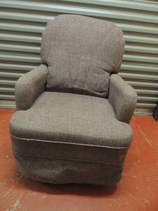 lot 55 image: Greybrown swivel rocking recliner