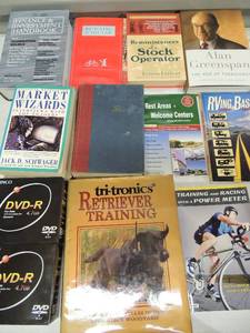 lot 63 image: Book lot of riding and golfing. 2 new pack of blank DVD