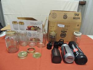 lot 80 image: Large lot of mason jars and sports bottles