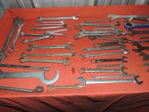 lot 105 image: Open end and ratchet end cresant wrenches all sizes