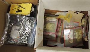 lot 148 image: Box of plastic light chips all new door springs NIP