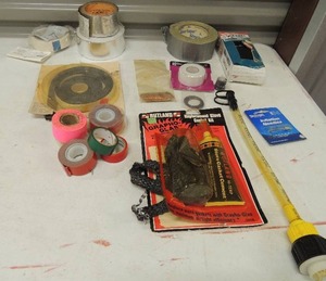 lot 168 image: Misc. lot of tapes stove gasket kit, Velcro NEW washers and more