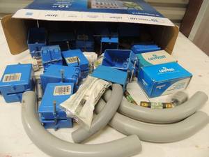 lot 235 image: Electric lot-plugs, boxes, wiring, devices and more