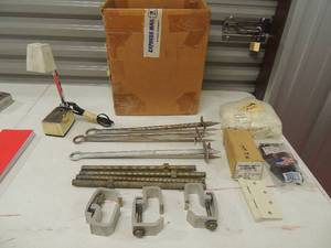 lot 240 image: Misc. lot of outside items cargo net , clamps, ties