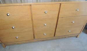 lot 254 image: KENT COFFEY - THE SIMPLEX Heavy solid wood 9 drawer dresser very nice condition