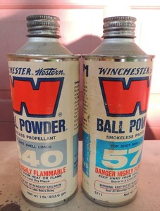 lot 155 image: Winchester ball powder 571 partial can 540 1 lb.