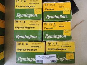 lot 160 image: Remington 20 gauge Express magnum 3 4 shot qty 4,   Express 2.75 5 shot x 1 and express 2.75 5 shot x 1