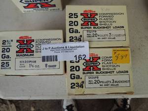 lot 162 image: Western super X 20 gauge 2.75 6 shot x 1, 20 pellet 3 buckshot no shot collect qty 2