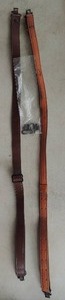 lot 288 image: 2 leather rifle straps and 1 clip set