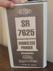 lot 166 image: DuPont- 5R 7625 Smokeless powder can wt. 3 lbs. 14 oz.