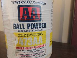 lot 281 image: Winchester AA ball powder smokeless # 473 AA