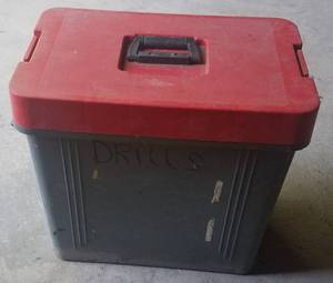 lot 83 image: PORTABLE TOOL BOX WITH DRILL BITS IN ASSORTED SIZES AS SHOWN.