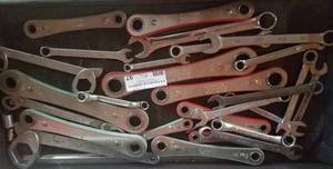 lot 97 image: ASSORTED WRENCHES AS SHOWN.