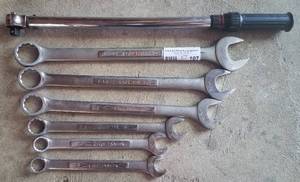lot 107 image: SEVEN CRAFTSMAN LARGE SIZE WRENCHES AS SHOWN. YOU ARE BIDDING BY THE PIECE