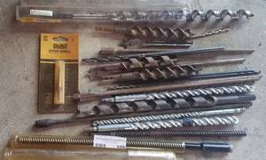 lot 109 image: DRILL BITS IN ASSORTED SIZES AND STYLES AS SHOWN.