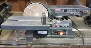 lot 136 image: CRAFTSMAN BELT AND DISC SANDER AS SHOWN.