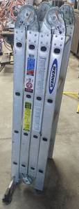 lot 144 image: WERNER MULTI-USE FOLDING ALUMINUM LADDER AS SHOWN.