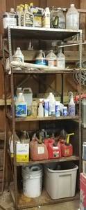 lot 161 image: METAL SHELF WITH ALL CONTENTS AS SHOWN.
