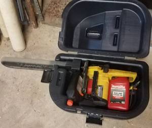 lot 170 image: MCCULLOCH ELECTRAMAC EM14AE CHAINSAW WITH STORAGE CASE AS SHOWN.