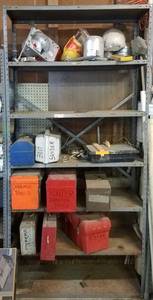lot 177 image: METAL SHELF AS SHOWN. CONTENTS NOT INCLUDED.