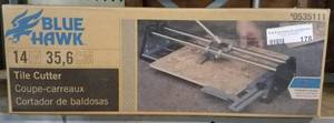 lot 178 image: BLUE HAWK 14 TILE CUTTER IN BOX AS SHOWN.