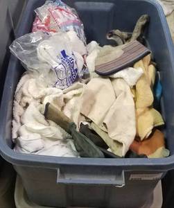 lot 197 image: LOT OF CLEANING RAGS AS SHOWN.