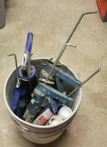 lot 218 image: LOT OF CAULKING GUNS AND RELATED AS SHOWN.