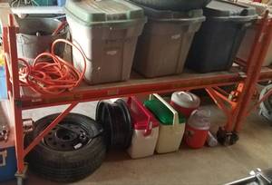 lot 228 image: SCAFFOLD WITH ROLLERS IN EXCELLENT CONDITION AS SHOWN. YOU ARE BIDDING ON THE SCAFFOLD ONLY.