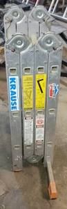 lot 240 image: KRAUSE 12 INDUSTRIAL EXTRA HEAVY ALUMINUM FOLDING LADDER IN GREAT CONDITION AS SHOWN. 300 LBS CAPACITY.