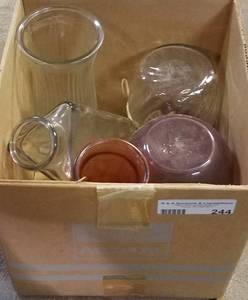 lot 244 image: LOT OF GLASS VASES AS SHOWN.