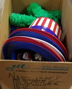 lot 264 image: NEW YEARS RELATED ITEMS AND NOISE MAKERS AS SHOWN.